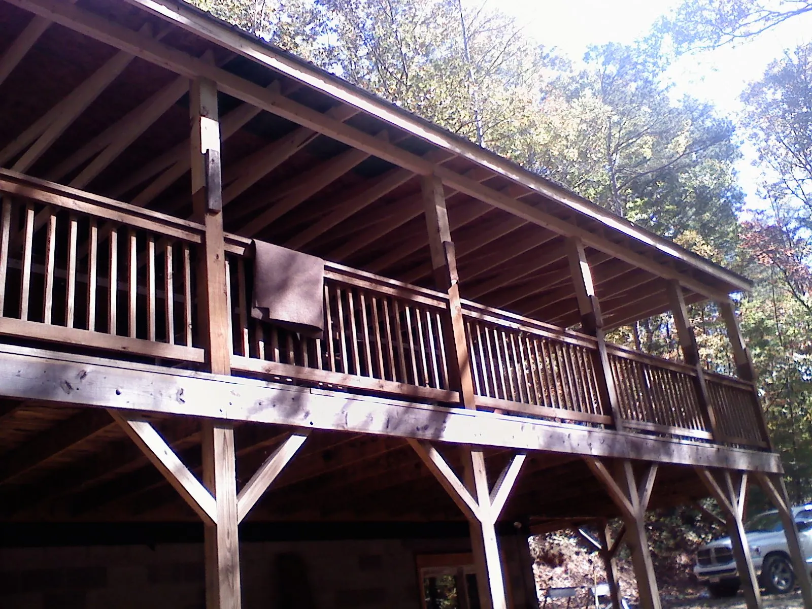Timber framing under a new elevated porch and deck — Roof Leak Repair in Waretown by Roofing Brothers